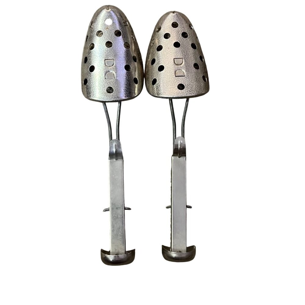 Vintage EKCO Metal Shoe Trees Stretchers Adjustable Small Child Used 40s